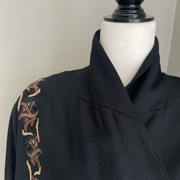 1980s JOSEPH HO  100% Wool Double Breasted Embroidered Bomber EUC - Picture 4 of 16